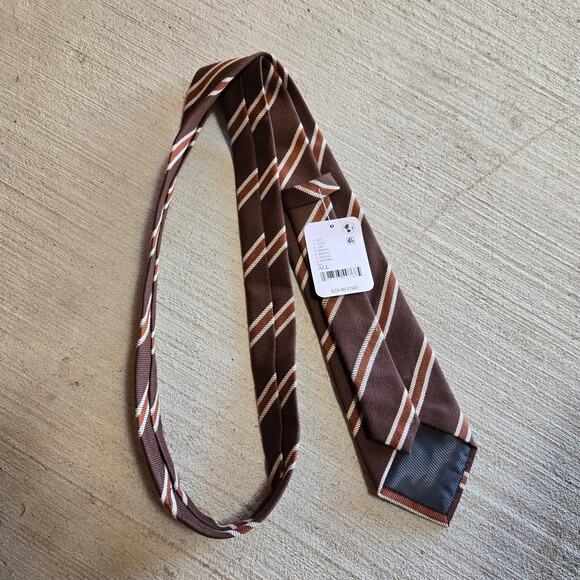 Free People Meet Me At Greenpoint Brown Striped Tie NWT Bow Purse Belt Accessory - Picture 3 of 4